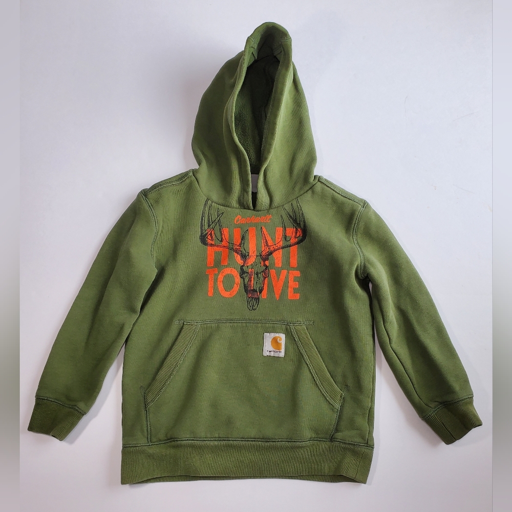 Carhartt Hunt to Live Hoodie Sweatshirt Boy size 7 Green